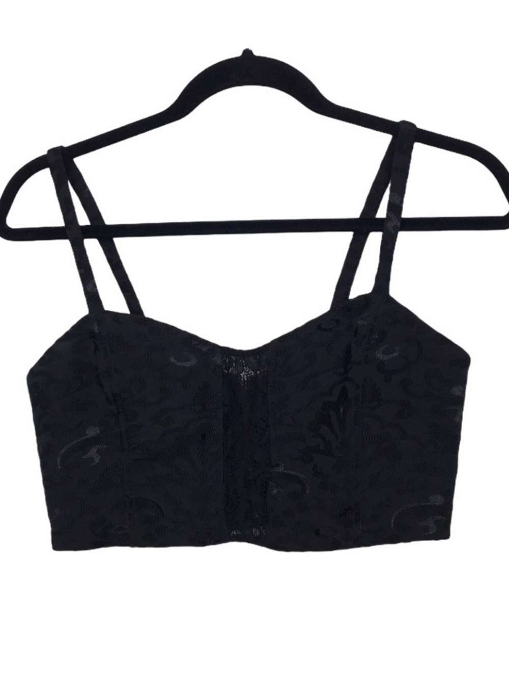Pins And Needles Black Crop Sleeveless Bustier Top